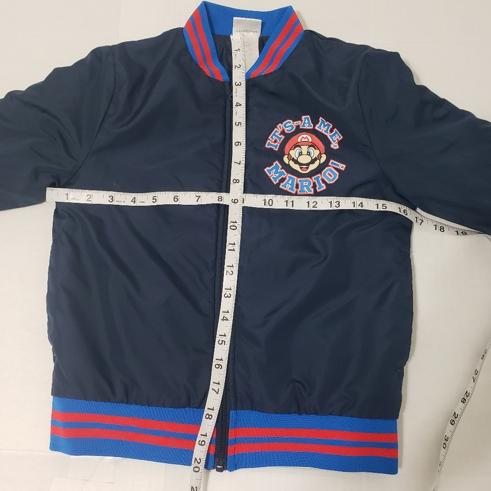 Nintendo Entertainment Super Mario full zip bom bomber jacket Kid's sz small - Picture 5 of 6